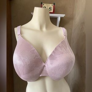 Cacique Balconette Bra 42DDD Lightly Lined Full Coverage Bra With Lace Underwire